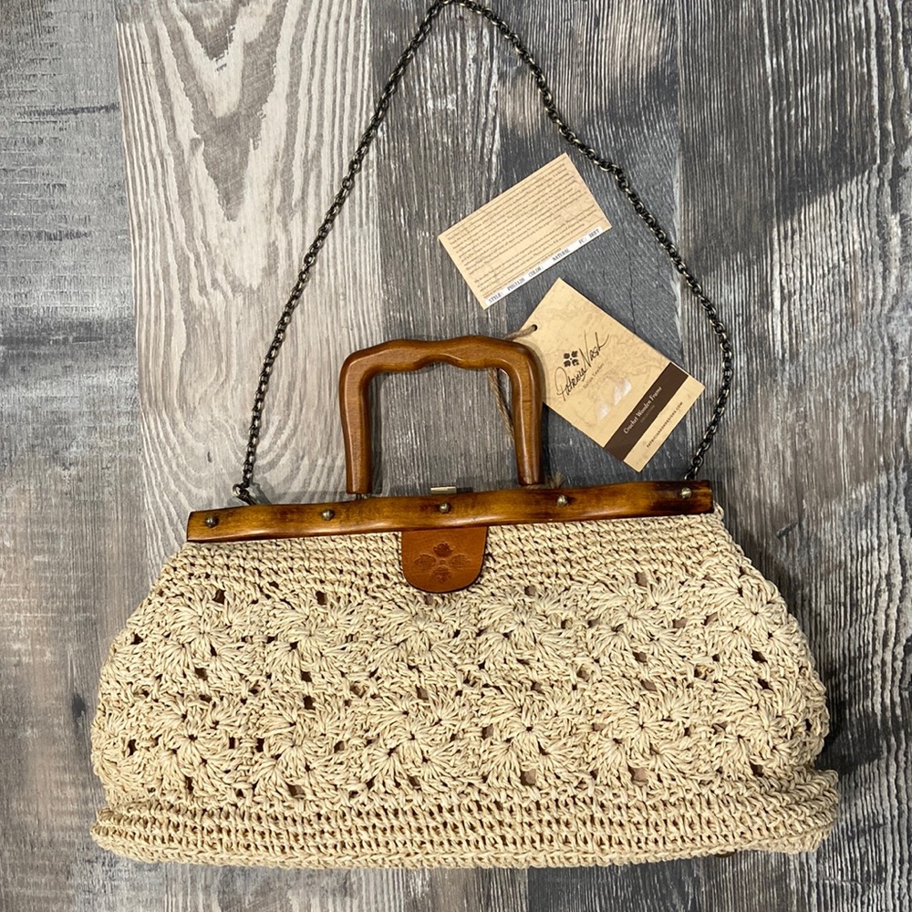 Patricia Nash Crochet Wooden Bag